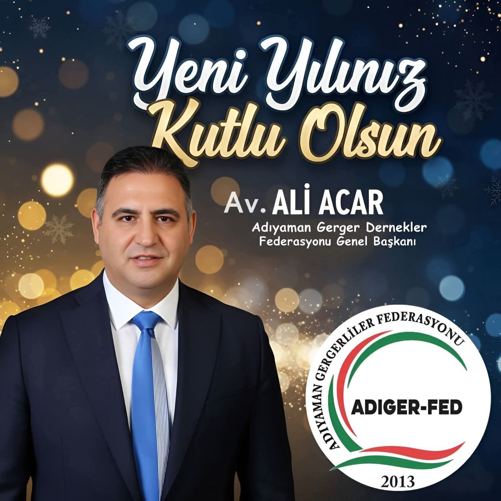 Başkan  Av. Ali Acar; Yeni Yılınız Kutlu Olsun