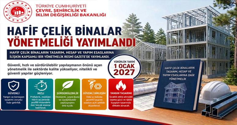 “Hafif Çelik Binaların Tasarım, Hesap ve Yapım Esaslarına Dair Yönetmelik” Yürürlüğe Girdi
