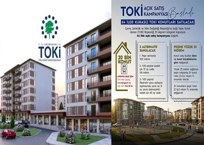 TOKİ, 64 İlde 20 Bin Konutu Açık Satış Usulüyle Satışa Sunuyor