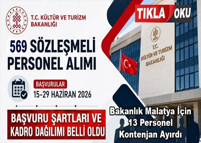 Kültür ve Turizm Bakanlığı 569 Sözleşmeli Personel Alacak